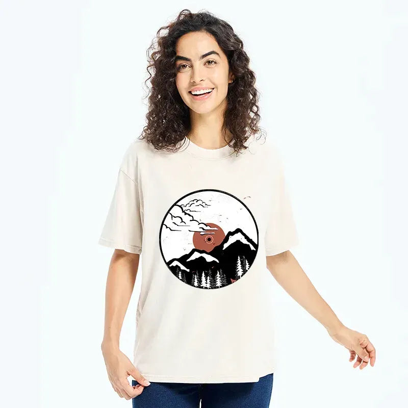 Kyoto-Lion Japanese Retro Records Washed T-Shirt