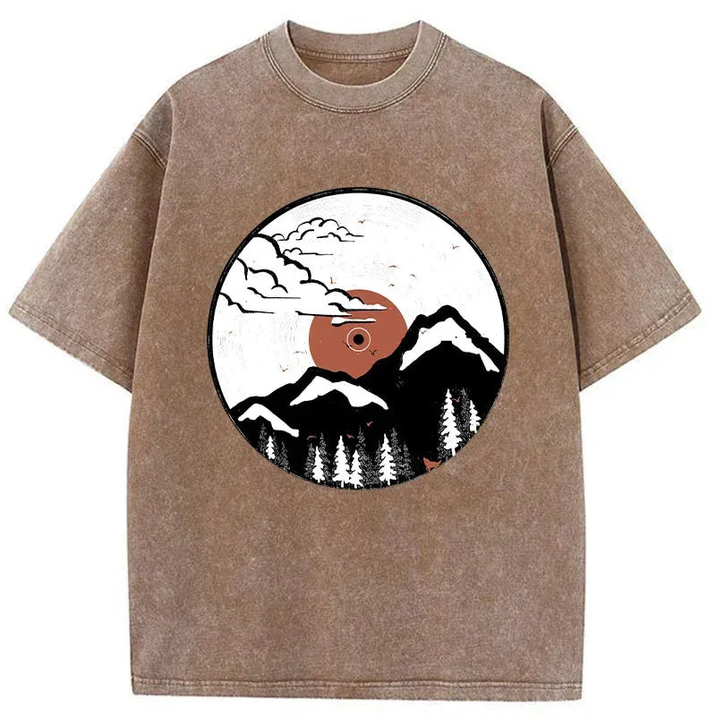 Japanese Retro Washed T-Shirt for Daily Wear