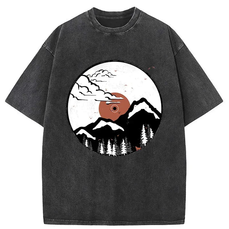Kyoto-Lion Japanese Retro Records Washed T-Shirt