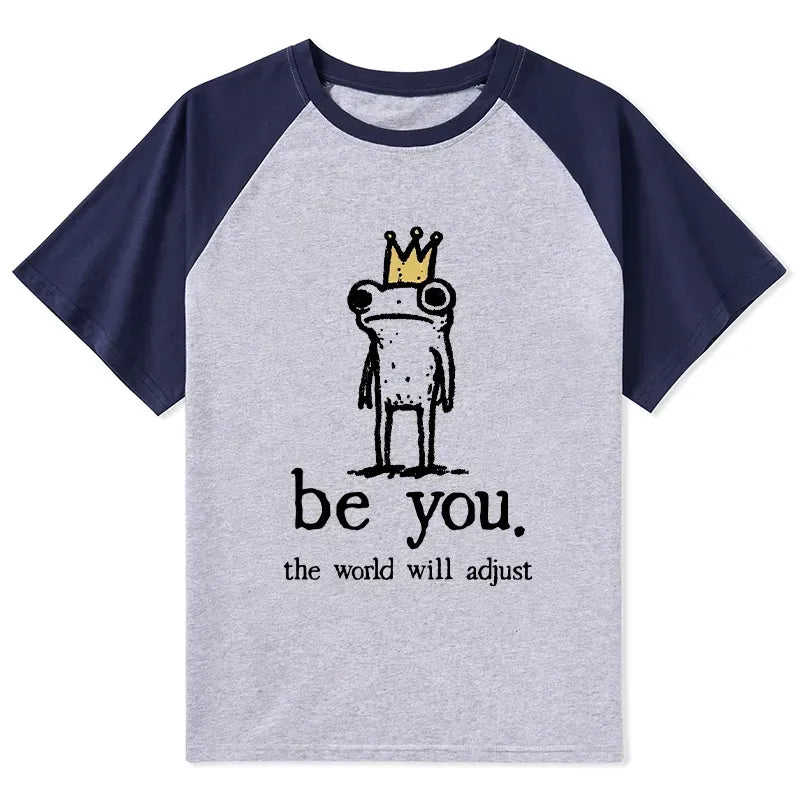 Kyoto-Lion Crown Frog Stays True To Self Raglan T-shirt