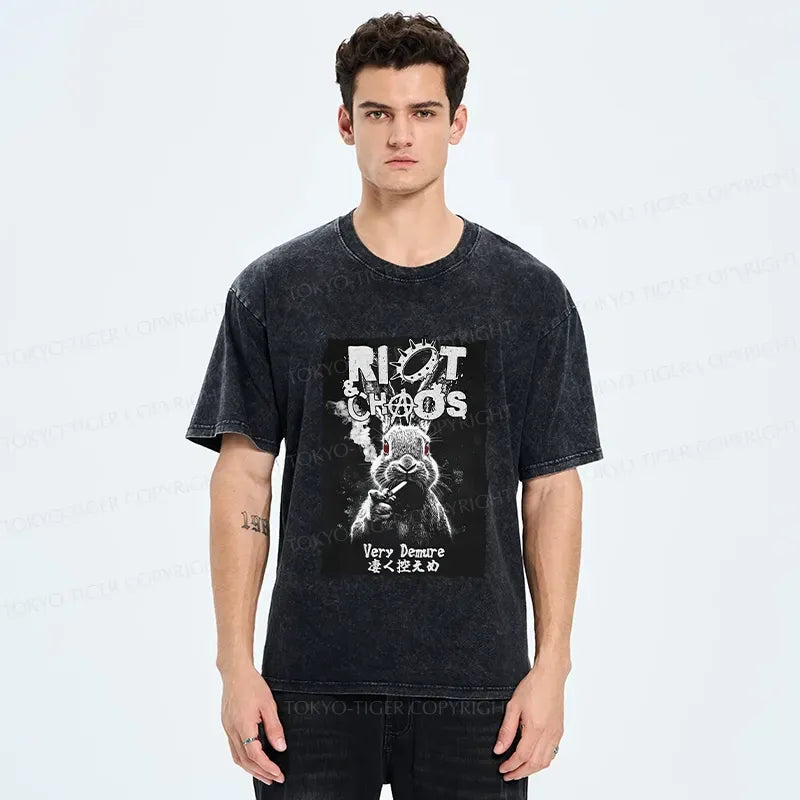 Japanese Washed T-Shirt for Streetwear