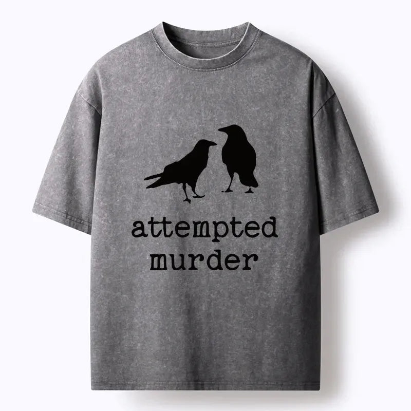 Kyoto-Lion Attempted Murder Crow Washed T-Shirt