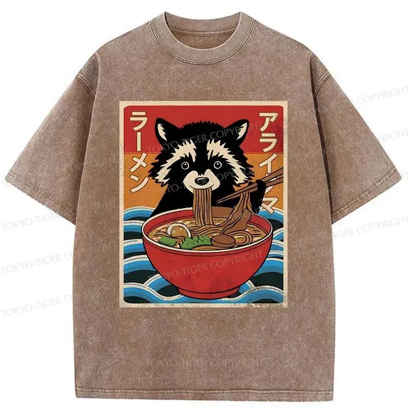 Funny Japanese Raccoon T-Shirt Gift Idea