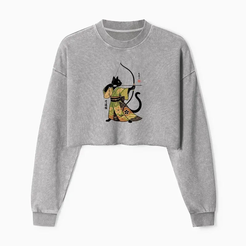 Washed Crop Sweatshirt for Women