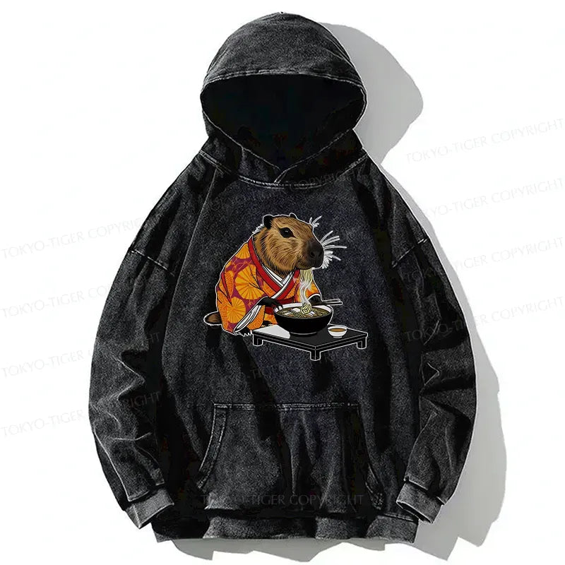 cute capybara ramen hoodie gift idea