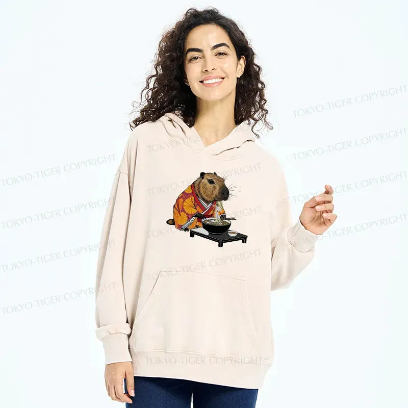cute capybara ramen hoodie gift idea