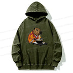 stylish capybara eating ramen sweatshirt