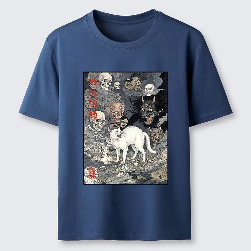 Kyoto-Lion Spooky Japanese Ghost Cat Ukiyo Art Classic T-Shirt
