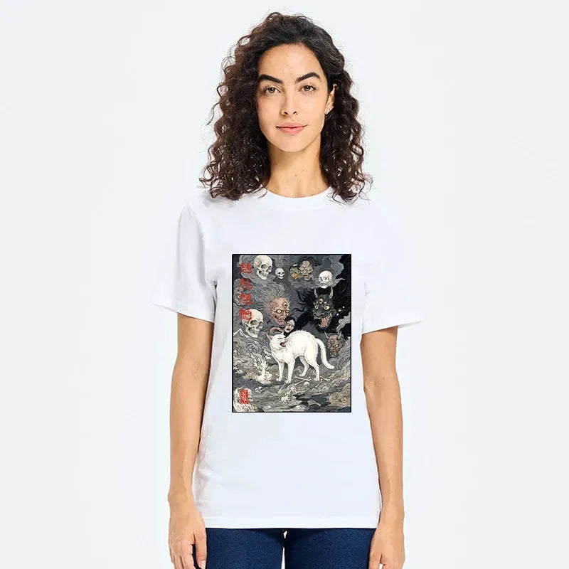 Kyoto-Lion Spooky Japanese Ghost Cat Ukiyo Art Classic T-Shirt