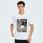 japanese ghost cat art t-shirt gift for her