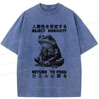 Kyoto-Lion Reject Humanity Work Frog Washed T-Shirt