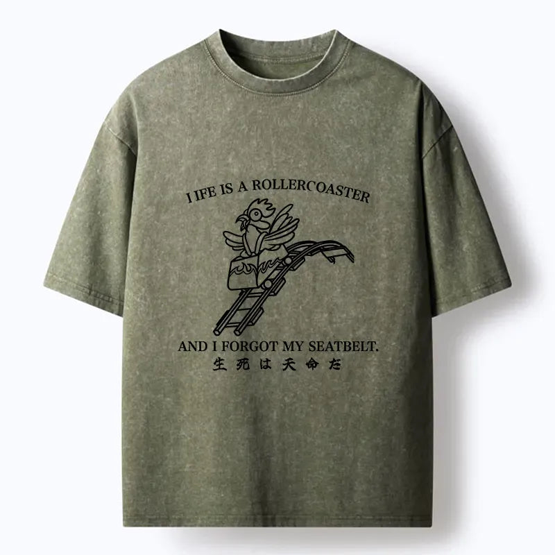Kyoto-Lion Life Out Of Control Washed T-Shirt