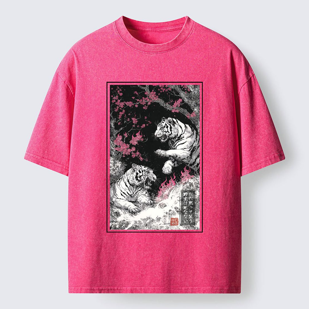 Kyoto-Lion Tigers In The Inkstorm Washed T-Shirt