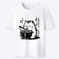 Cute Japanese Cat Ramen Tee for Daily Wear