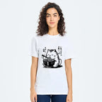 Cute Japanese Cat Ramen Tee for Daily Wear