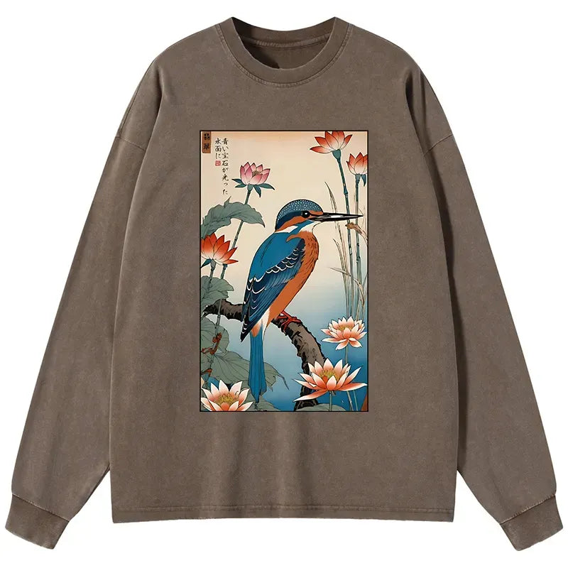 Ukiyo-e Long Sleeve T-Shirt for Daily Wear