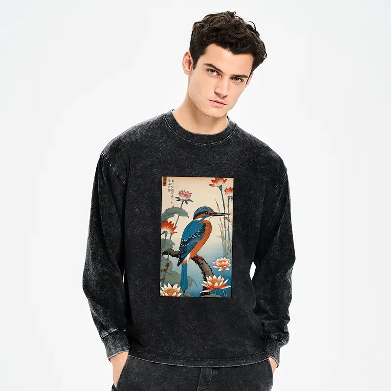 Ukiyo-e Long Sleeve T-Shirt for Daily Wear