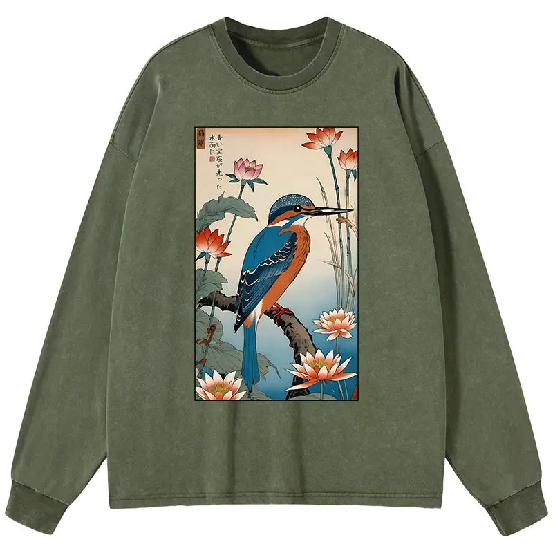 Ukiyo-e Long Sleeve T-Shirt for Daily Wear