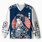 Kyoto-Lion Skeleton Sun Kimono Paneled Long Sleeve Jersey
