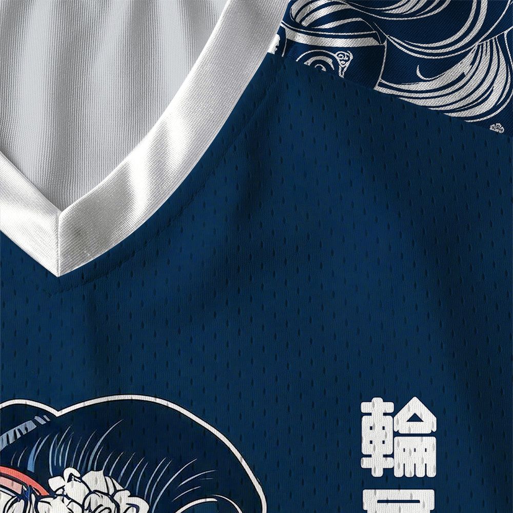 Kyoto-Lion Skeleton Sun Kimono Paneled Long Sleeve Jersey