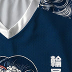Kyoto-Lion Skeleton Sun Kimono Paneled Long Sleeve Jersey