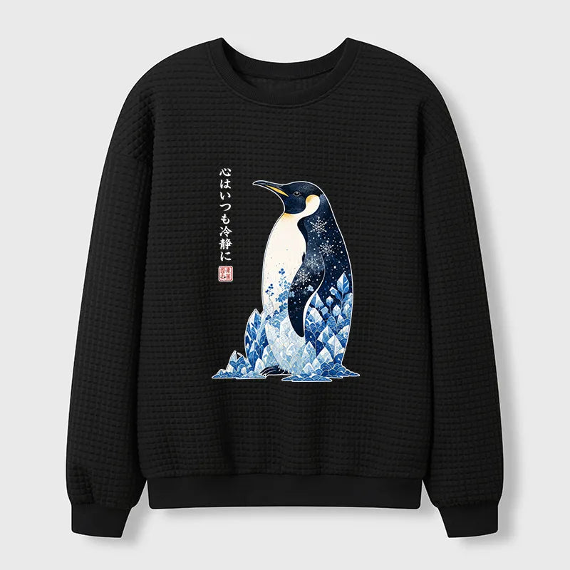 Kyoto-Lion Keep Calm Penguin Waffle Sweatshirt
