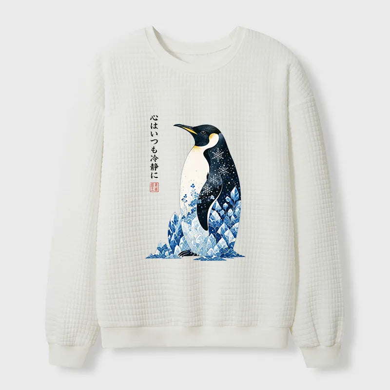 Kyoto-Lion Keep Calm Penguin Waffle Sweatshirt