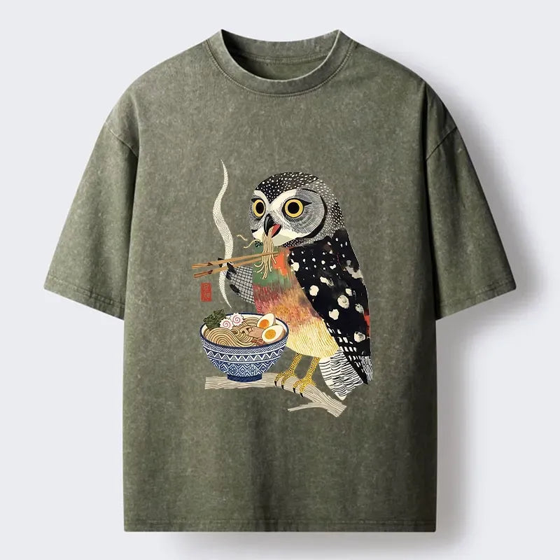 Owl ramen vintage washed t-shirt