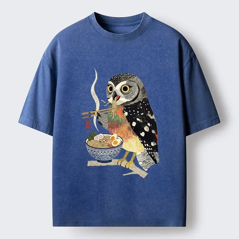 Owl ramen vintage washed t-shirt