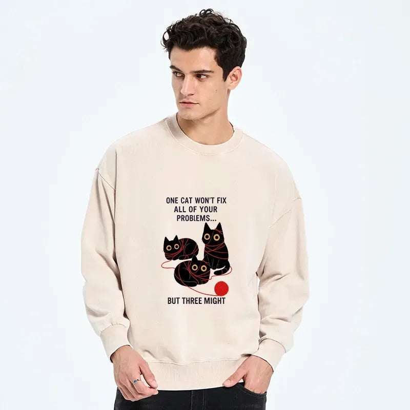 Japanese washed sweatshirt for daily wear