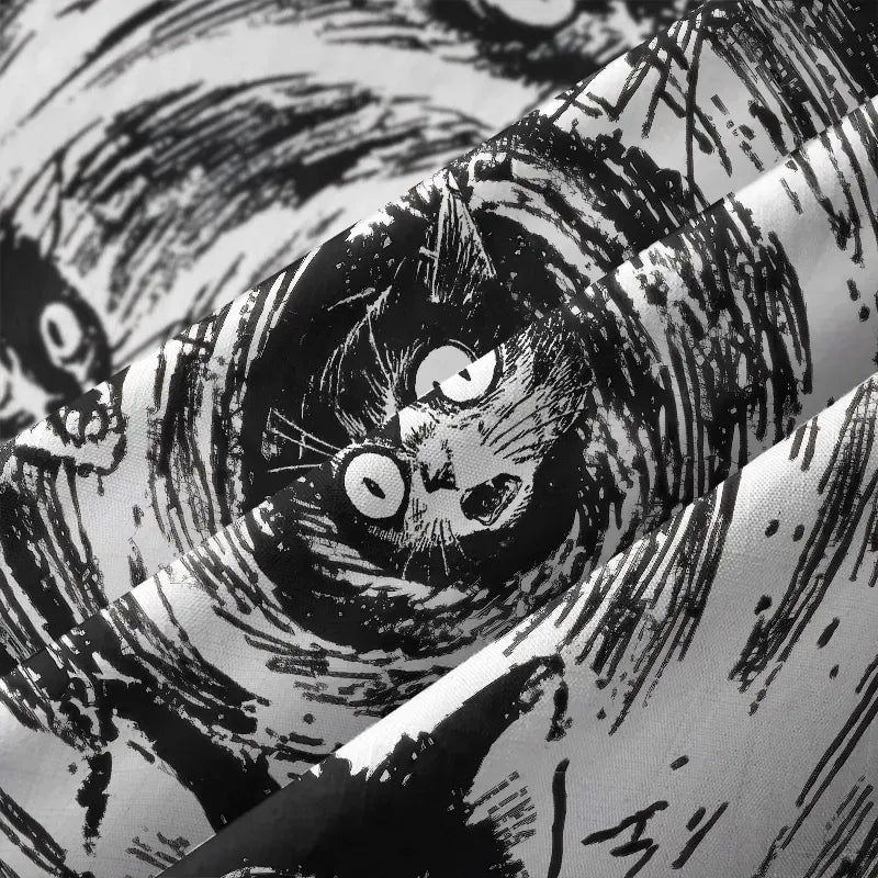 Kyoto-Lion Cat In The Vortex Button-up Shirt
