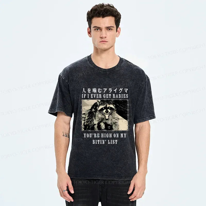 Funny Raccoon Biting People Tee Gift Idea