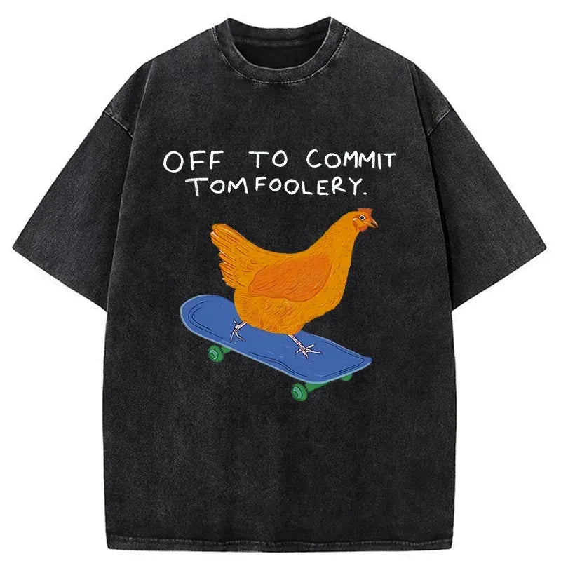 Japanese washed cotton tee for streetwear