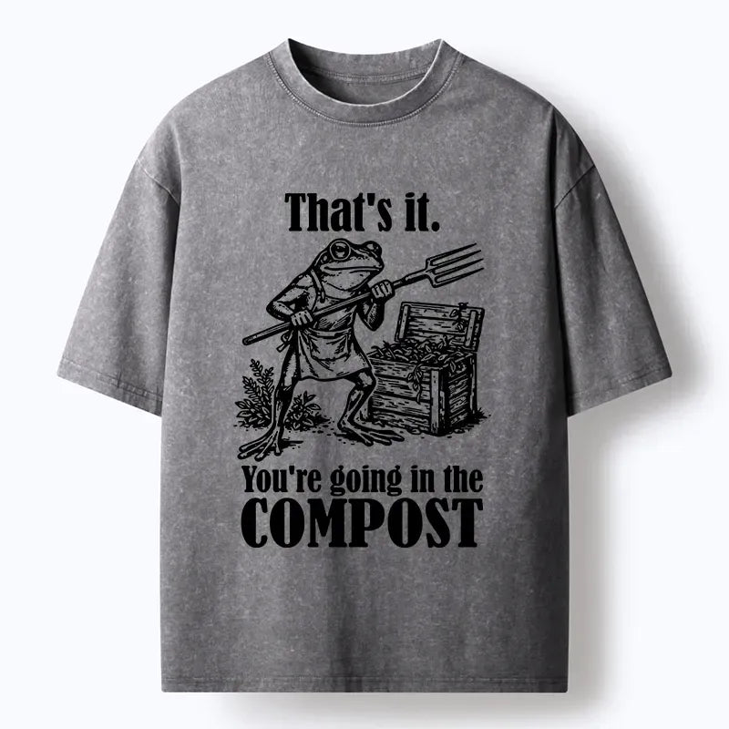 Kyoto-Lion Frog¡¯s Compost Threat Washed T-Shirt