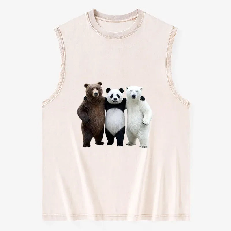 Washed Japanese Three Bears Tank Top
