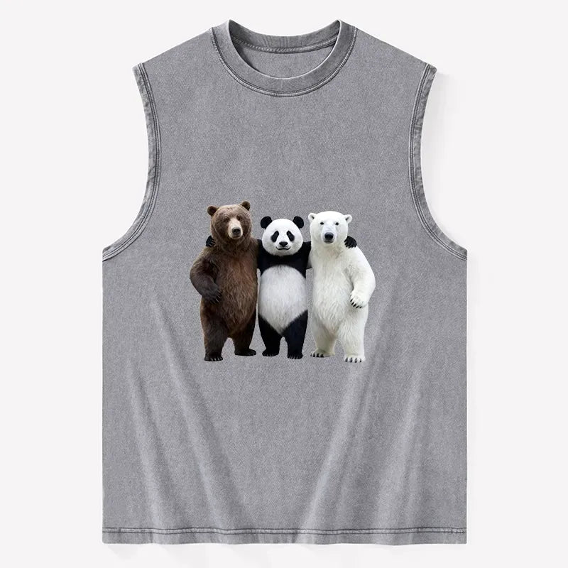 Washed Japanese Three Bears Tank Top