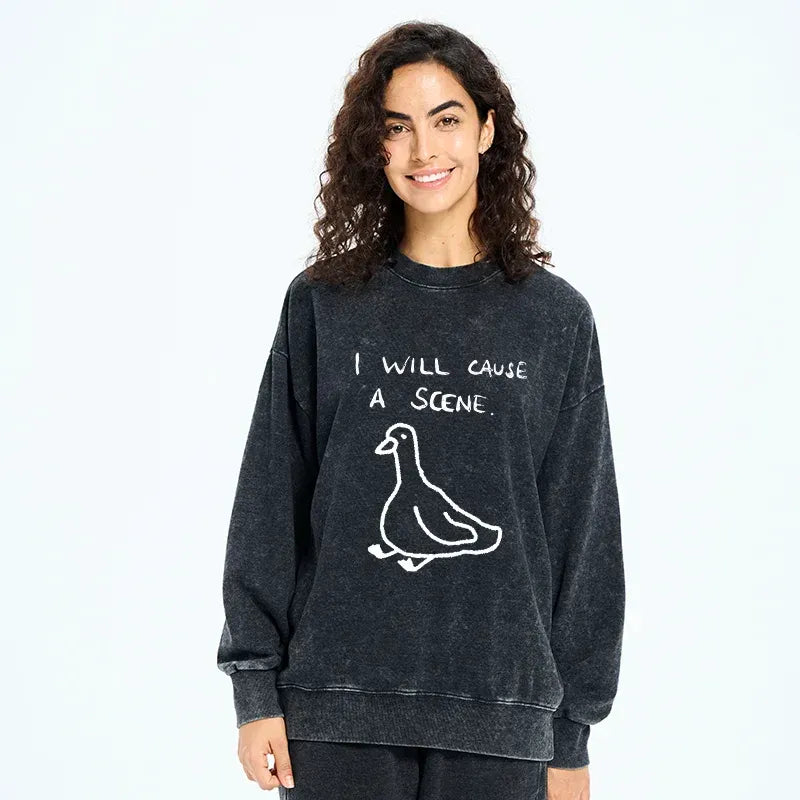 Washed Unisex Sweatshirt for Daily Wear
