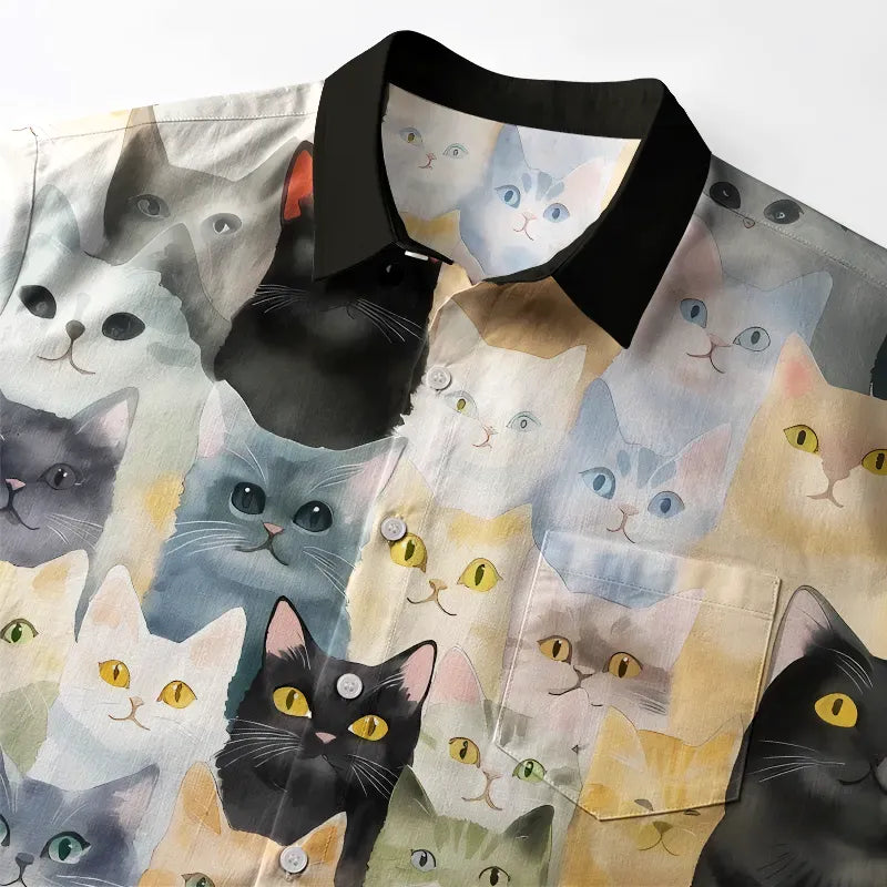 Adorable Cats Japanese Button-up Shirt Best Seller
