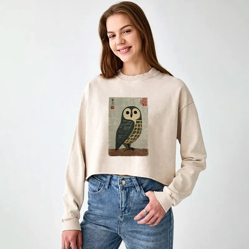 Soft Cotton Crop Sweatshirt Daily Wear