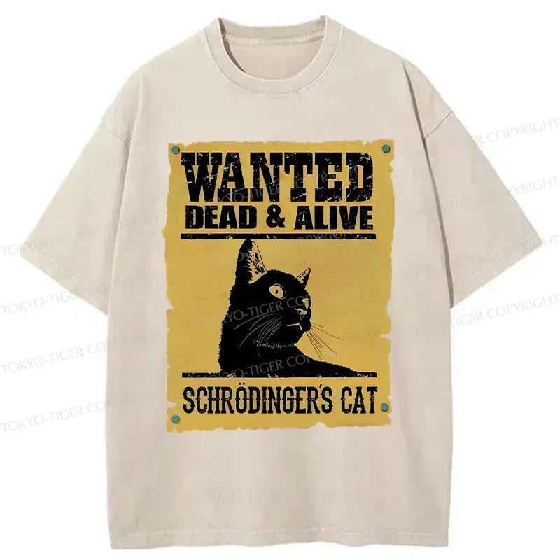 Washed Japanese Cat T-Shirt Gift Idea