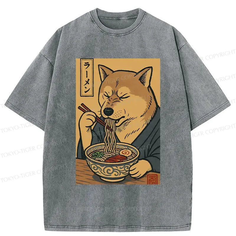 Cute puppy eating ramen unisex tee