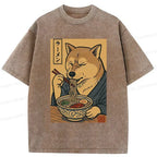 Japanese vintage washed t-shirt for streetwear