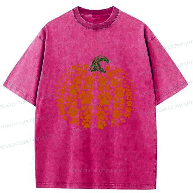 Japanese cute pumpkin washed t-shirt