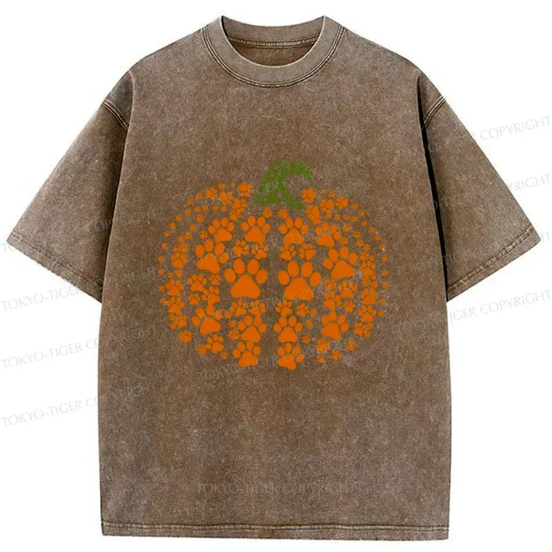 Japanese cute pumpkin washed t-shirt