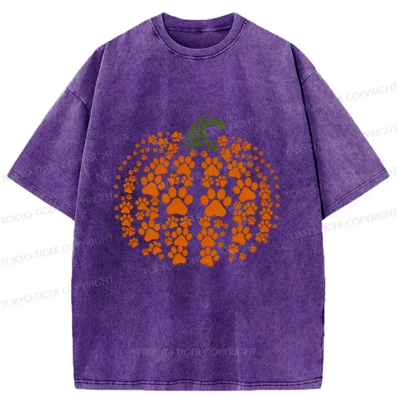 Japanese cute pumpkin washed t-shirt