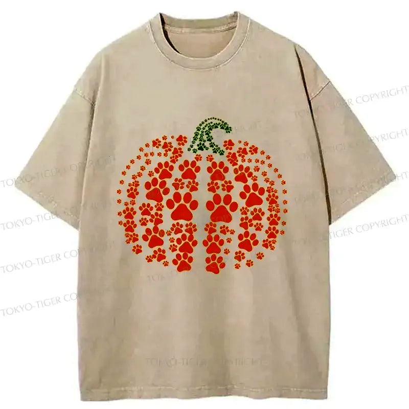 Japanese cute pumpkin washed t-shirt