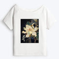 Japanese Kyoto Lion Lotus Off Shoulder T-Shirt
