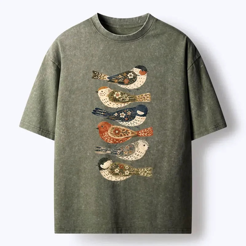 Earthy Tones Japanese Folk Art T-Shirt Free Shipping