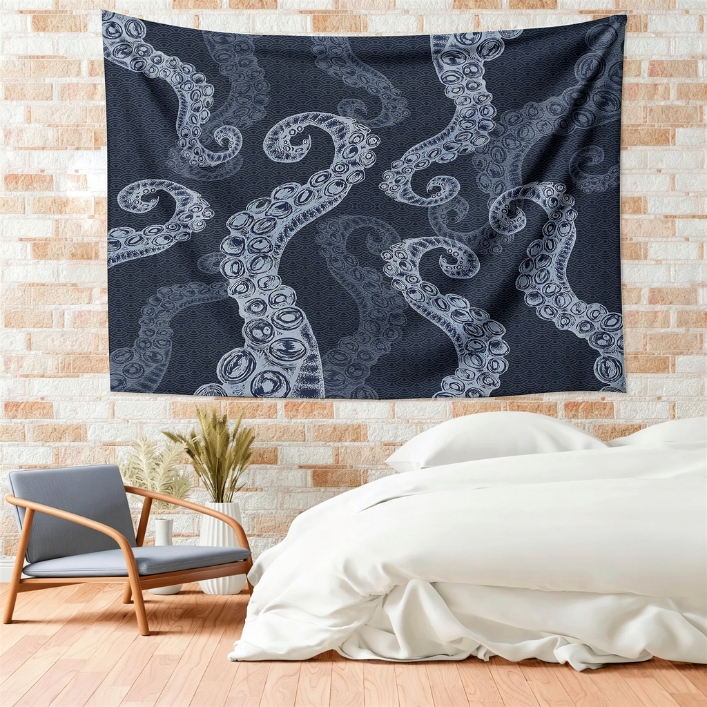 Kyoto-Lion Octopus Tentacles Japanese Tapestry