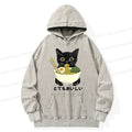 Kyoto-Lion Ramen Lover Cute Cat Washed Hoodie
